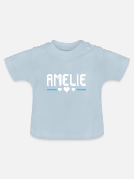 Amelie - Baby Bio-T-Shirt mit Rundhals - Hellblau