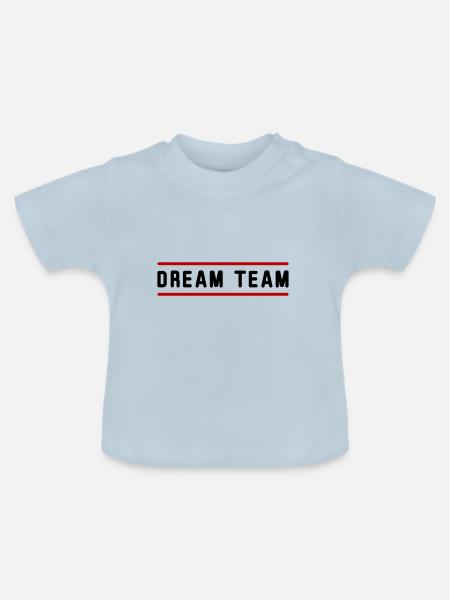 dream team - Baby Bio-T-Shirt mit Rundhals - Hellblau
