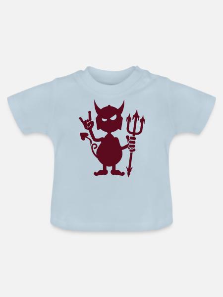 Teufel rocks / devil rocks (1c) - Baby Bio-T-Shirt mit Rundhals - Hellblau