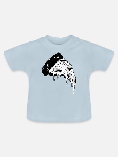 Pizza Slice Pocket - Baby Bio-T-Shirt mit Rundhals - Hellblau