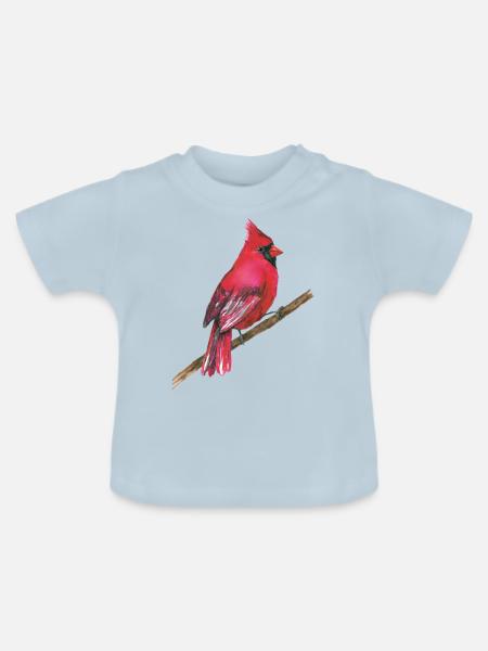 Roter Kardinal - Baby Bio-T-Shirt mit Rundhals - Hellblau