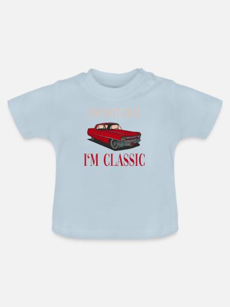 Funny Old Classic Car - Baby Bio-T-Shirt mit Rundhals - Hellblau