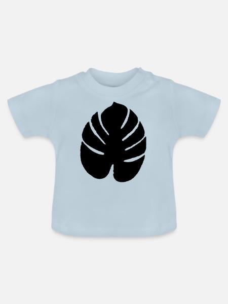 Exotisches Blatt schwarz - Baby Bio-T-Shirt mit Rundhals - Hellblau