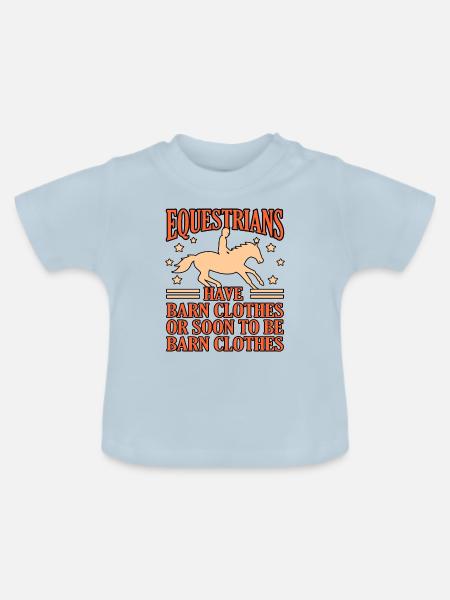Reiter-lustiges Reiten-mädchen-geschenk - Baby Bio-T-Shirt mit Rundhals - Hellblau