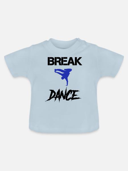 break dance - Baby Bio-T-Shirt mit Rundhals - Hellblau