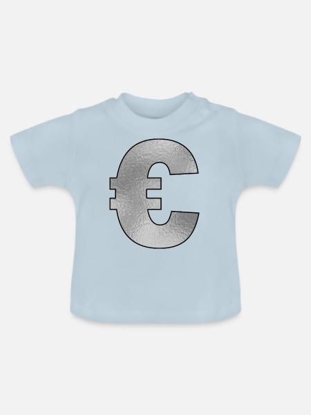 Eurozeichen Silber - Baby Bio-T-Shirt mit Rundhals - Hellblau