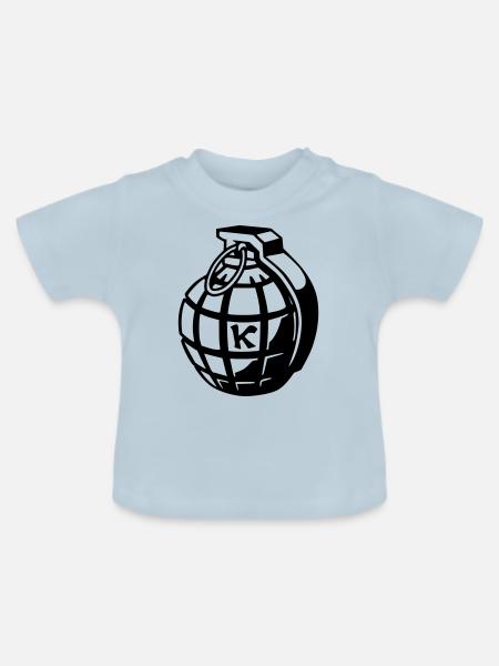 Handgranate - Baby Bio-T-Shirt mit Rundhals - Hellblau