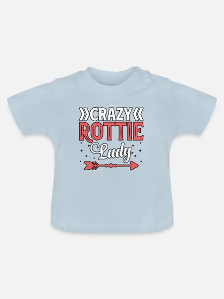 Crazy Rottie lady - Baby Bio-T-Shirt mit Rundhals - Hellblau