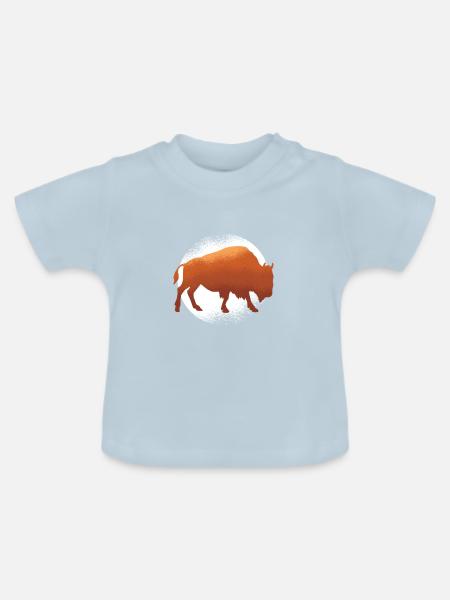 Büffel - Baby Bio-T-Shirt mit Rundhals - Hellblau
