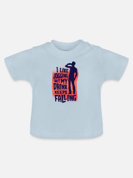 Joggen - Baby Bio-T-Shirt mit Rundhals - Hellblau