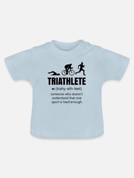 Triathlon lustig - Baby Bio-T-Shirt mit Rundhals - Hellblau