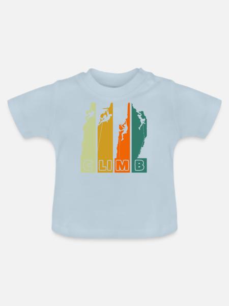 Climb Bergsteigen Klettern Retro - Baby Bio-T-Shirt mit Rundhals - Hellblau