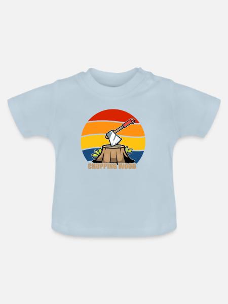 Chopping Wood Retro - Baby Bio-T-Shirt mit Rundhals - Hellblau