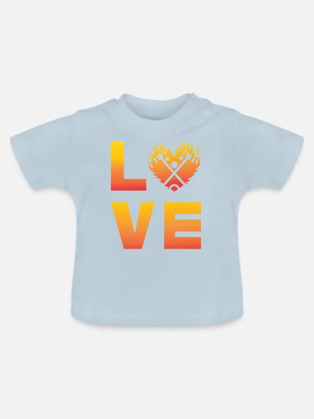 Croquet Love - Baby Bio-T-Shirt mit Rundhals - Hellblau
