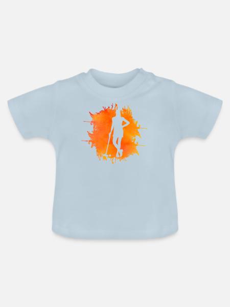 Krocket Retro - Baby Bio-T-Shirt mit Rundhals - Hellblau