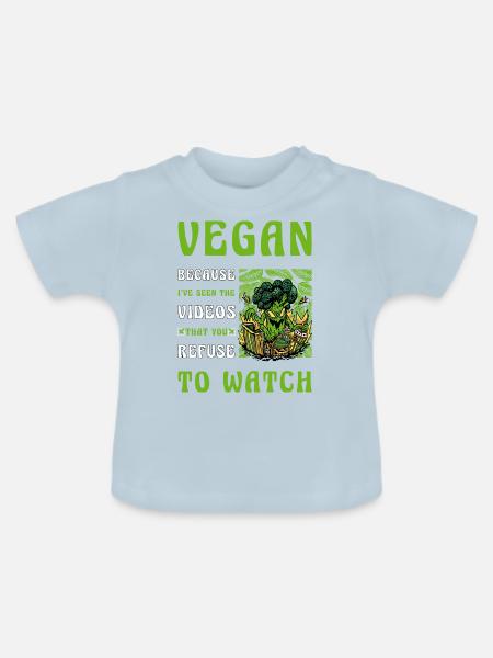 Vegan Lustige Sprüche - Baby Bio-T-Shirt mit Rundhals - Hellblau