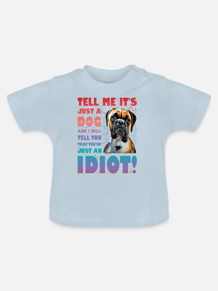 Boxer Lustiger Spruch - Baby Bio-T-Shirt mit Rundhals - Hellblau