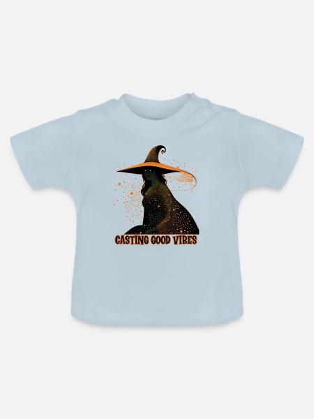Hexen-Casting-Vibes, Halloween - Baby Bio-T-Shirt mit Rundhals - Hellblau
