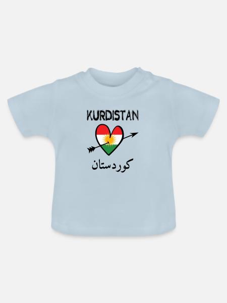 Kurdistan Flagge,Kurdistan,syrien,irak,iran,Flagge - Baby Bio-T-Shirt mit Rundhals - Hellblau