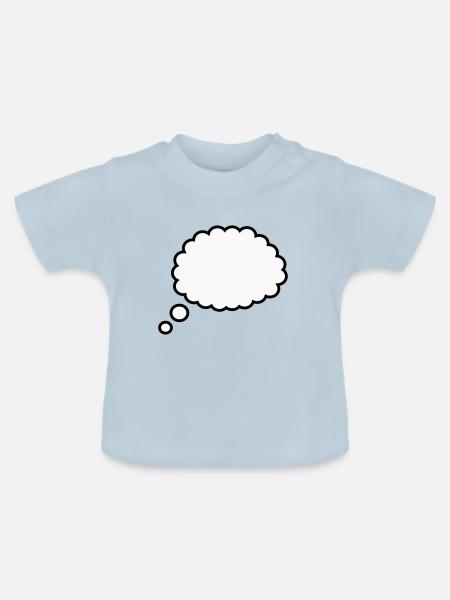 Thinking bubble - Baby Organic T-Shirt with Round Neck - light blue