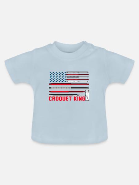 Croquet King - Baby Bio-T-Shirt mit Rundhals - Hellblau