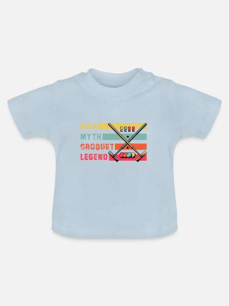Man Myth Croquet Legend - Baby Bio-T-Shirt mit Rundhals - Hellblau
