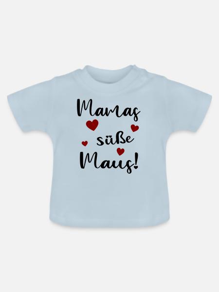 Mamas süße Maus - Baby Bio-T-Shirt mit Rundhals - Hellblau