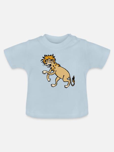 Löwe - Baby Bio-T-Shirt mit Rundhals - Hellblau