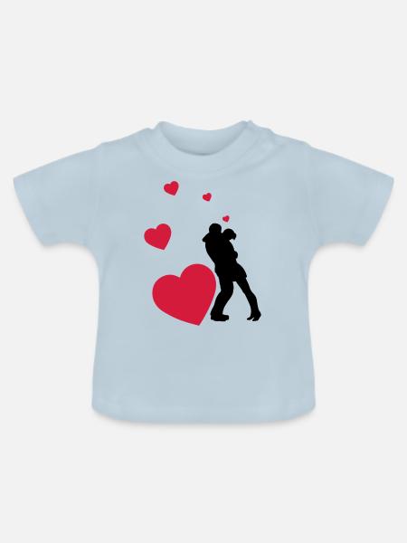 Liebespaar - Baby Bio-T-Shirt mit Rundhals - Hellblau