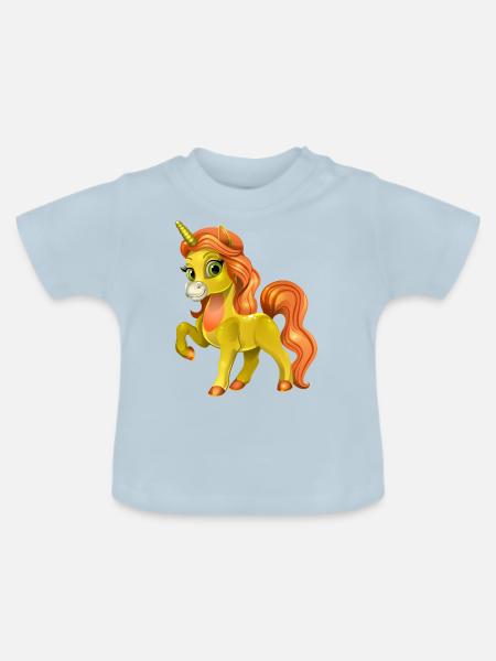 Einhorn - Baby Bio-T-Shirt mit Rundhals - Hellblau