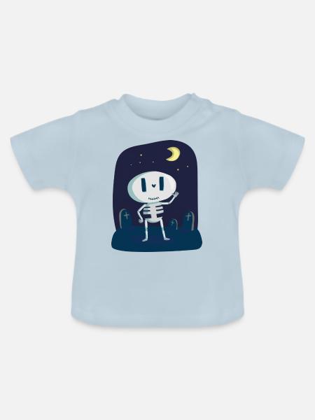 Skeleton - Baby Bio-T-Shirt mit Rundhals - Hellblau