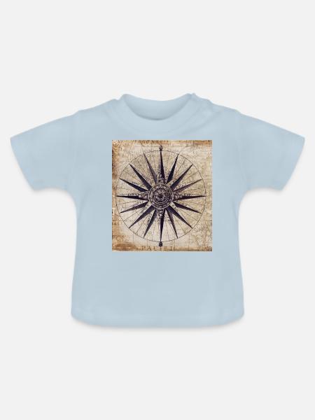 Kompass - Baby Bio-T-Shirt mit Rundhals - Hellblau