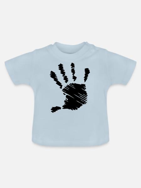 Hand right - Baby Bio-T-Shirt mit Rundhals - Hellblau
