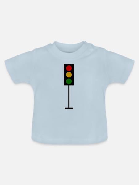 Ampel - Baby Bio-T-Shirt mit Rundhals - Hellblau