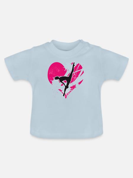 Herz rsg 8 - Baby Bio-T-Shirt mit Rundhals - Hellblau