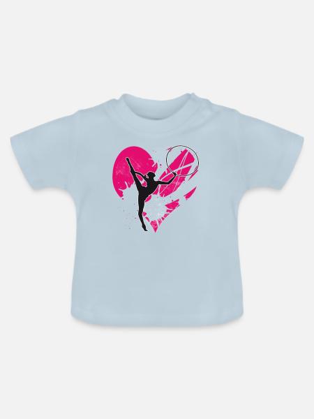 Herz rsg 12 - Baby Bio-T-Shirt mit Rundhals - Hellblau