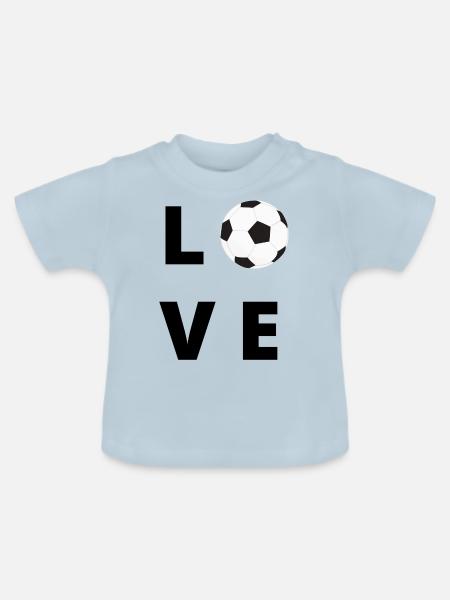 LIEBE FUßBALL - Baby Bio-T-Shirt mit Rundhals - Hellblau