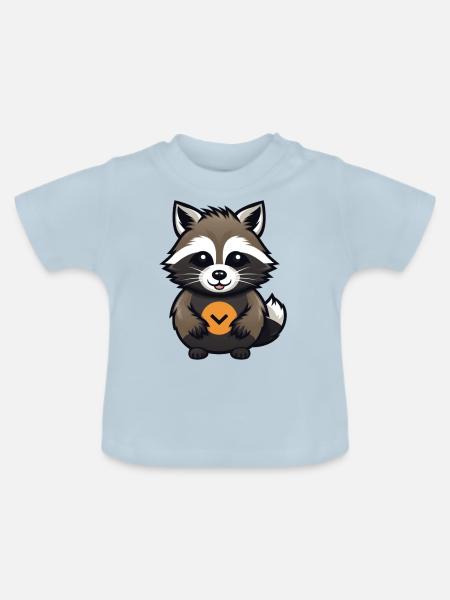 Süße Krippe v2 - Baby Bio-T-Shirt mit Rundhals - Hellblau