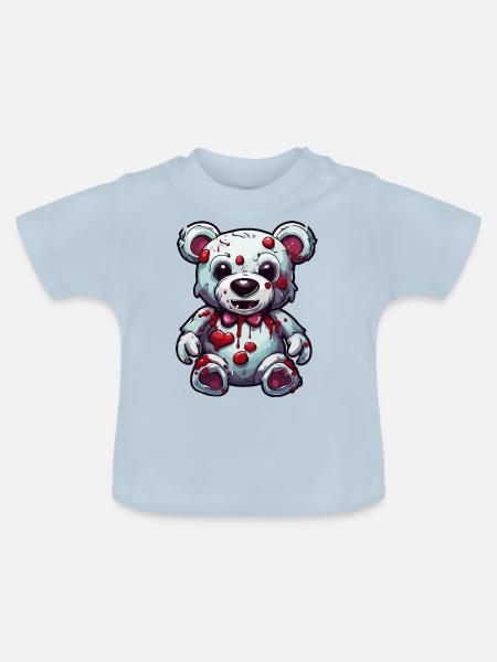 Teddybär / Kuscheltier / Stofftier / Geschenkidee - Baby Bio-T-Shirt mit Rundhals - Hellblau