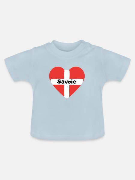 Savoy Flagge Herz - Baby Bio-T-Shirt mit Rundhals - Hellblau