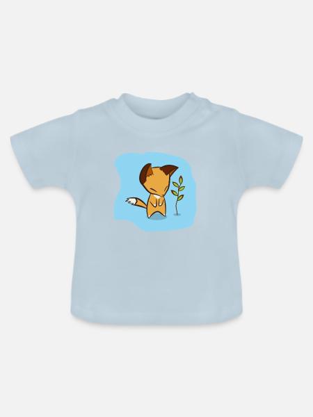 Fuchs - Baby Bio-T-Shirt mit Rundhals - Hellblau
