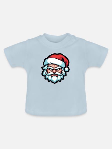 Böser Weihnachtsmann - Baby Bio-T-Shirt mit Rundhals - Hellblau