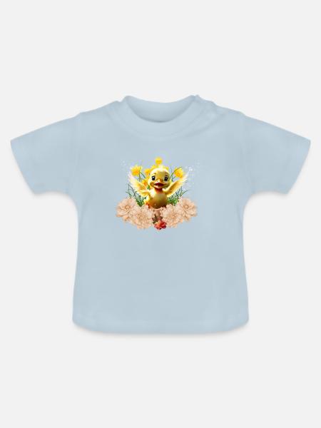 Süßes Entlein - Baby Bio-T-Shirt mit Rundhals - Hellblau