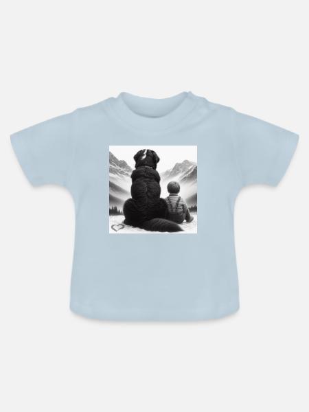 Berner Sennenhund - Baby Bio-T-Shirt mit Rundhals - Hellblau
