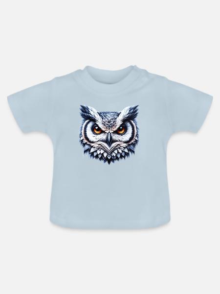 Eule - Baby Bio-T-Shirt mit Rundhals - Hellblau