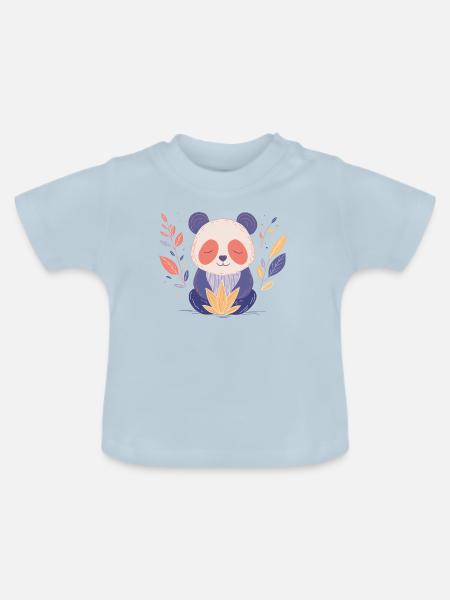 Yogi Panda - Baby Bio-T-Shirt mit Rundhals - Hellblau