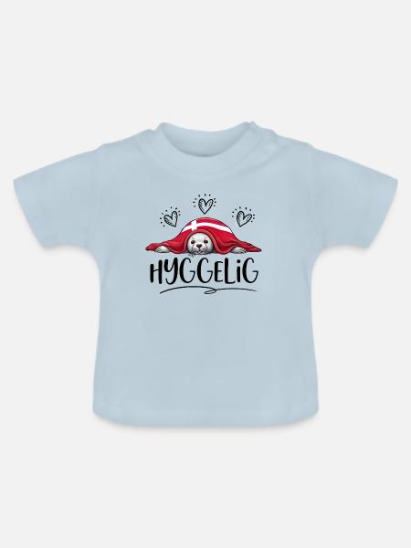 HYGGELIG - Robbe - Dänemark -b - Baby Bio-T-Shirt mit Rundhals - Hellblau