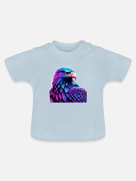 Leuchtender Adler mit Farbverlauf - Baby Bio-T-Shirt mit Rundhals - Hellblau