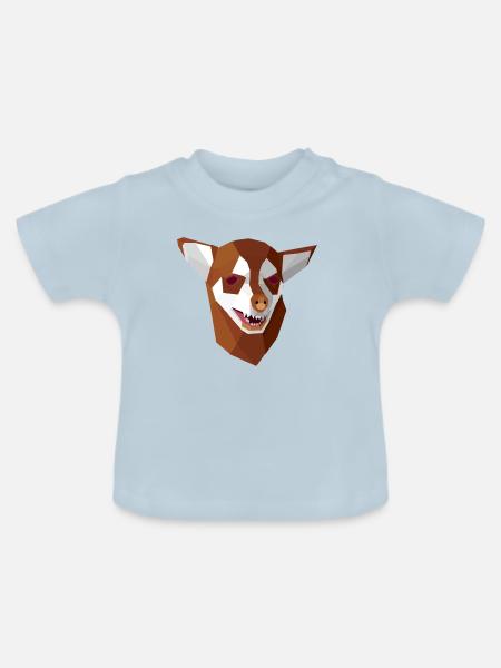 Geometrisch ängstlicher Chihuahua - Baby Bio-T-Shirt mit Rundhals - Hellblau