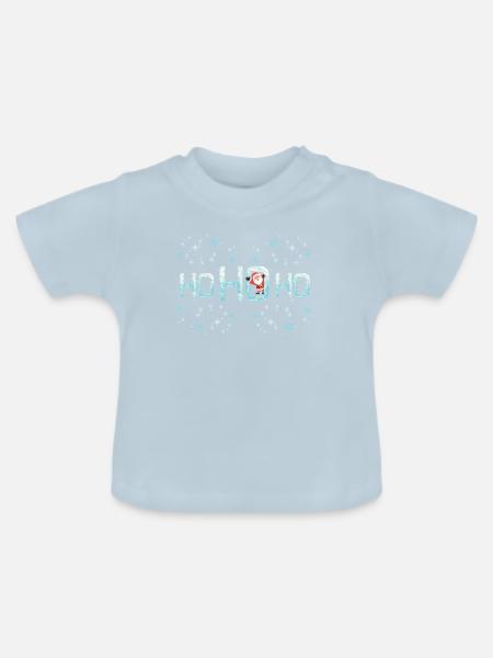 Ho Ho Ho Weihnachtsmann - Baby Bio-T-Shirt mit Rundhals - Hellblau